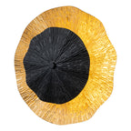 11.41 in. 13-Watt Matte Black and Gold Foil Round Dimmable Integrated LED Wall Sconce for Corridor