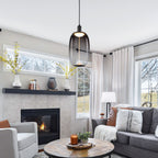 10-Watt 1-Light Modern Dimmable Integrated LED Pendant Light with Drum Shade for Kitchen Island