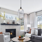 10-Watt 1-Light Modern Dimmable Integrated LED Pendant Light with Drum Shade for Kitchen Island