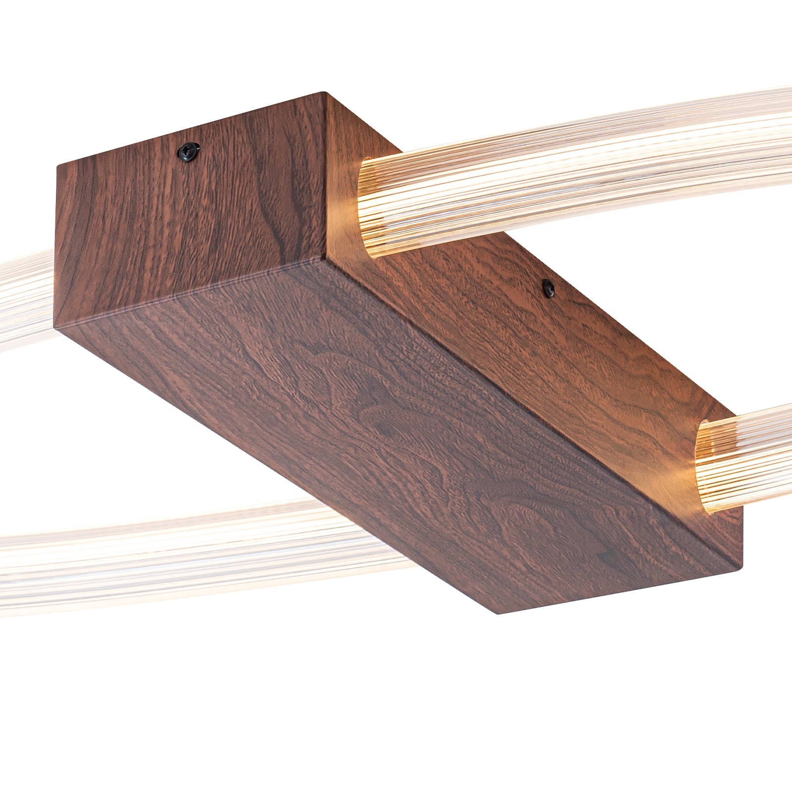 31.5 in. 1-Light Modern Brown Oval Integrated LED Flush Mount Ceiling Light Dimmable Ceiling Light