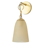 6 in. 1-Light Modern Brass Wall Sconce with Bell Frosted Glass Shade for Bedroom, Living Room, Hallway