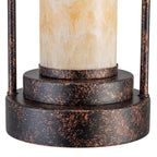 6.69 in. 1-Light Vintage Industrial U-Shaped Iron Pendant Light with Natural Onyx Shade