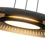24-Watt 1 Light Modern Black Dome Dimmable LED Pendant Light Chandelier with Metal Shade for Dining Room, Kitchen Island