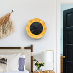 11.41 in. 13-Watt Matte Black and Gold Foil Round Dimmable Integrated LED Wall Sconce for Corridor