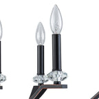 41 in. 8-Light Matte Black Traditional Candlestick Chandelier Modern Linear Candle Pendant Light
