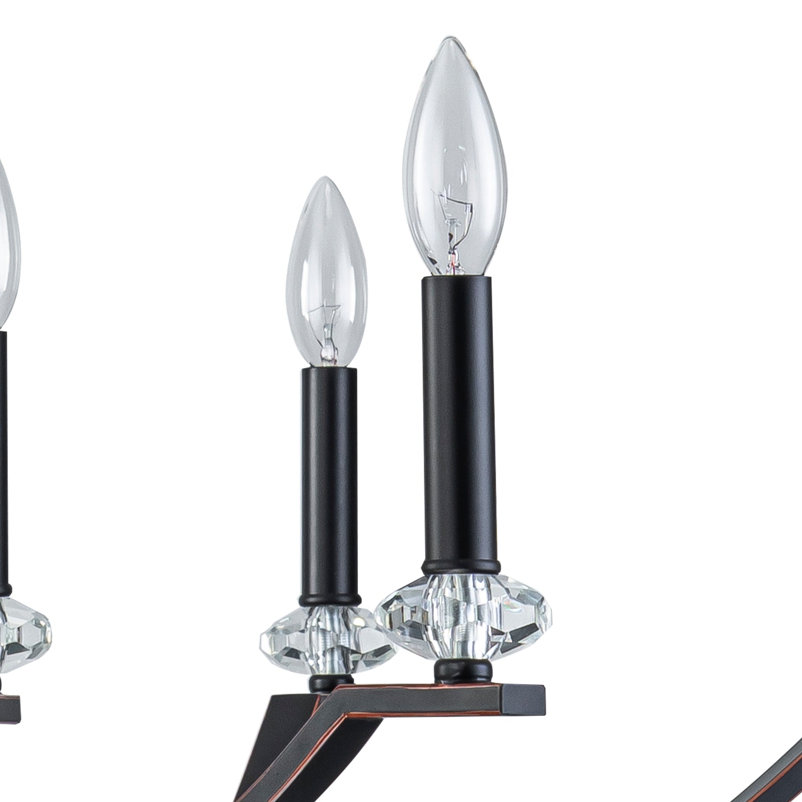 41 in. 8-Light Matte Black Traditional Candlestick Chandelier Modern Linear Candle Pendant Light