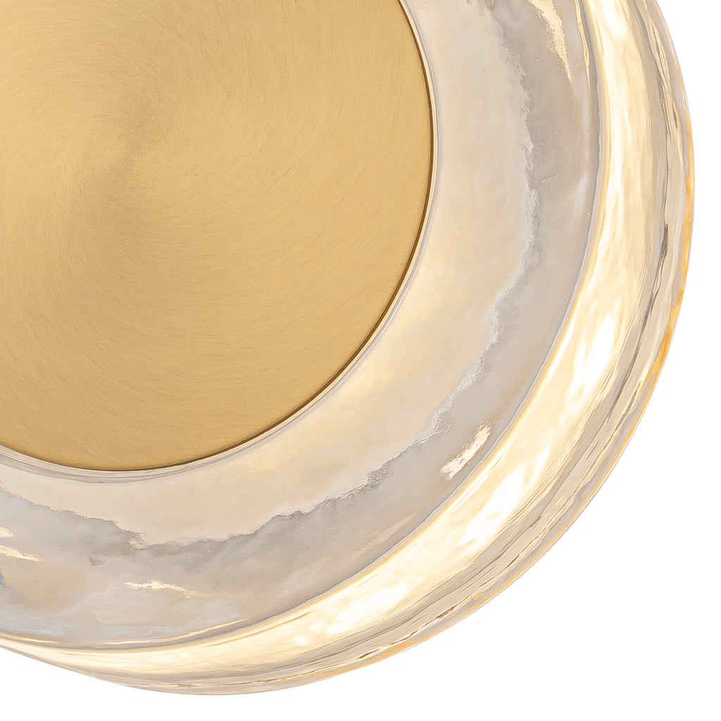 7.48 in. Modern Brass Round Dimmable Integrated LED Wall Sconce Clear Glass Bathroom Vanity Light