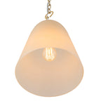 1-Light Modern Gold Bell Shaped Chandelier Hanging Light with Champagne-Colored Glass Shade for Dining Room
