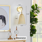 6 in. 1-Light Modern Brass Wall Sconce with Bell Frosted Glass Shade for Bedroom, Living Room, Hallway
