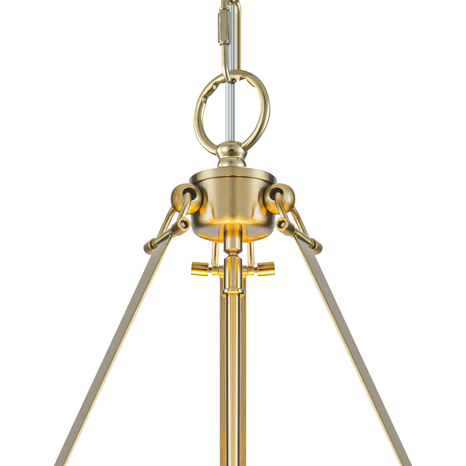 19.69 in. 4-Light Modern Farmhouse Gold Metal Bowl Island Pendant Light with White Glass Shade for Kitchen
