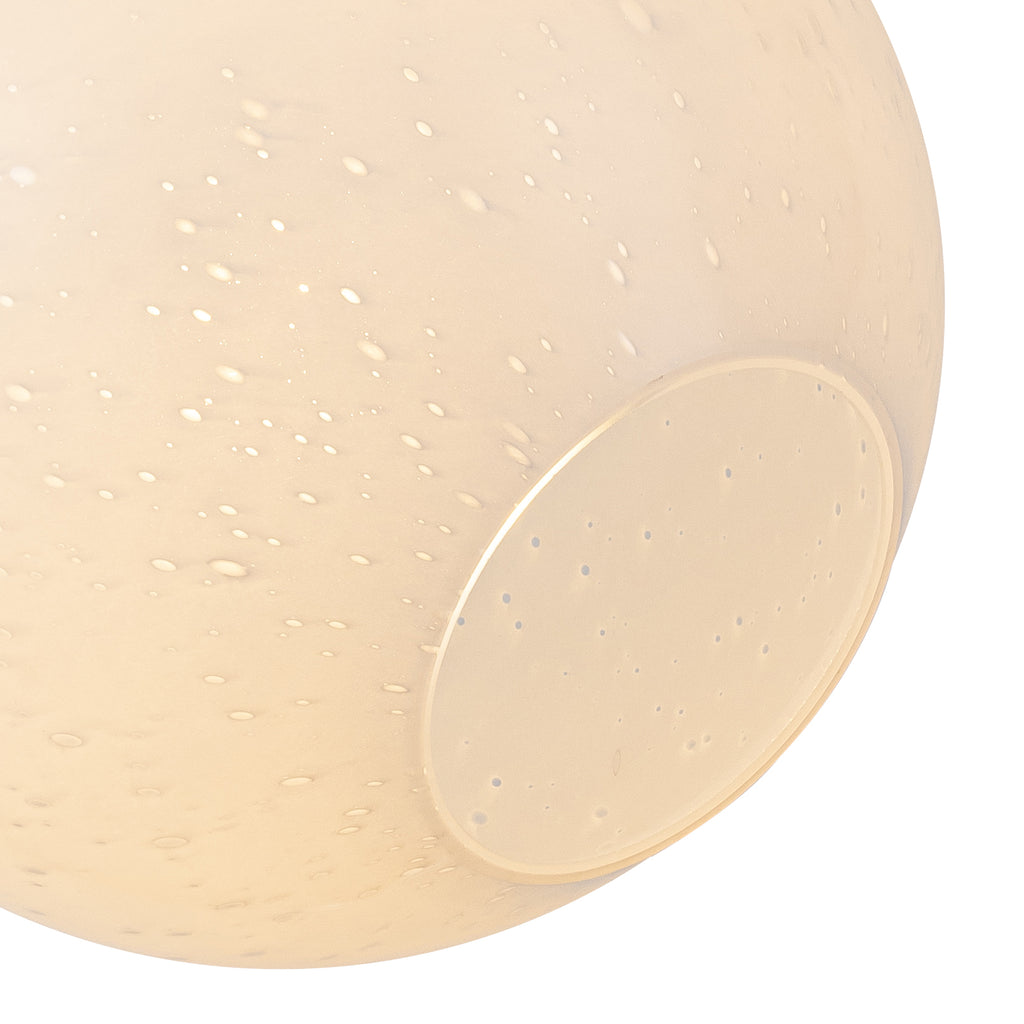 Chrome Modern Globe Hanging Pendant Light with White Bubble Glass Shade for Kitchen Island, Dining