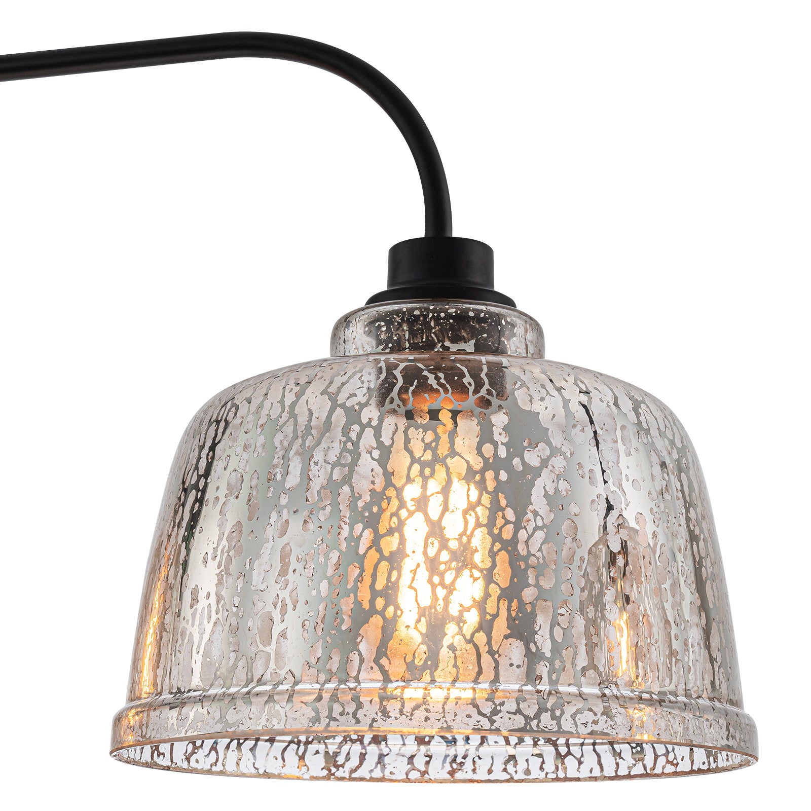 39 in. 3-Light Modern Matte Black Linear Chandelier with Textured Glass Shades for Kitchen Island