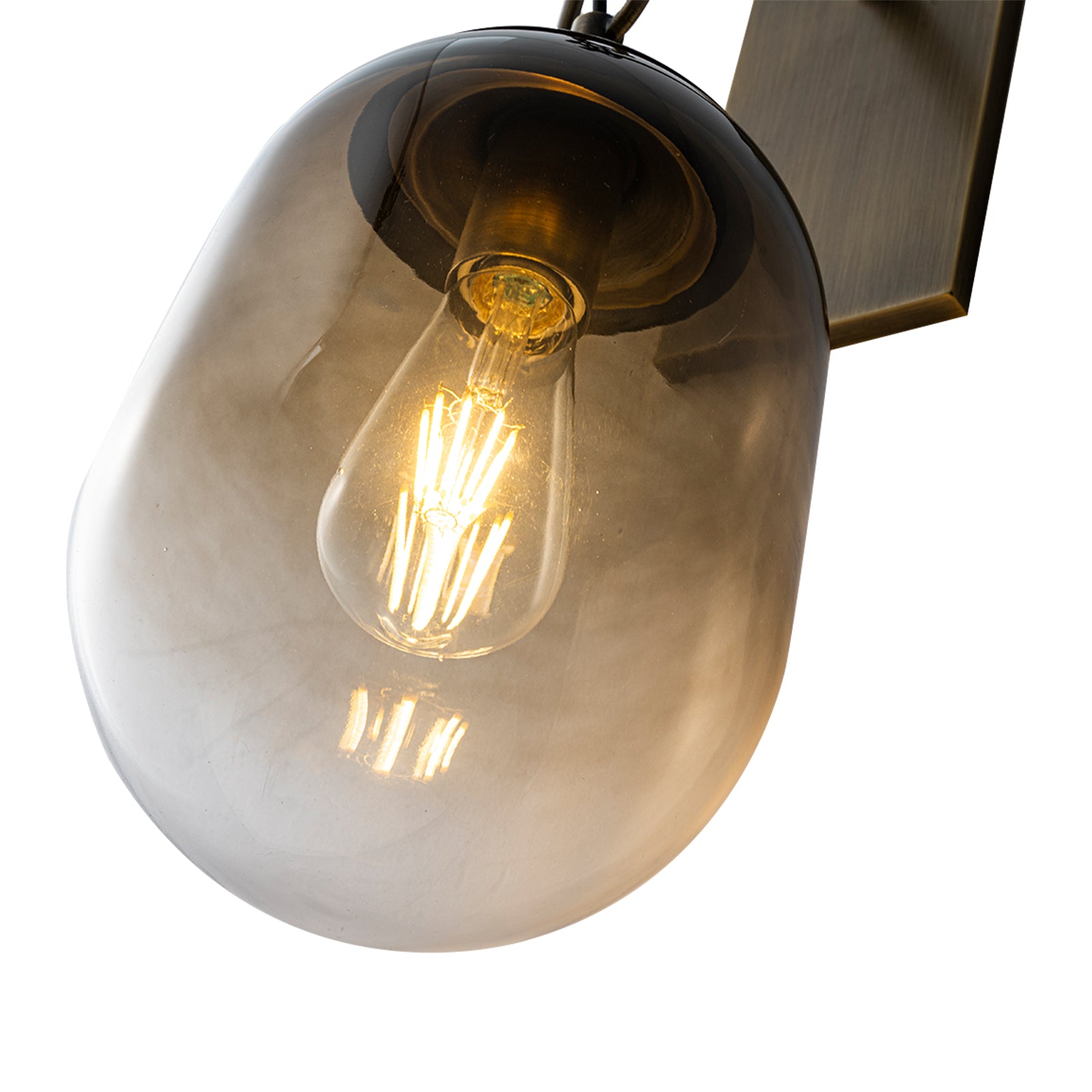 7.09 in. 1-Light Antique Metal Wall Sconce with Oval Gradient Color Glass Shade for Bedroom, Bathroom, Hallway