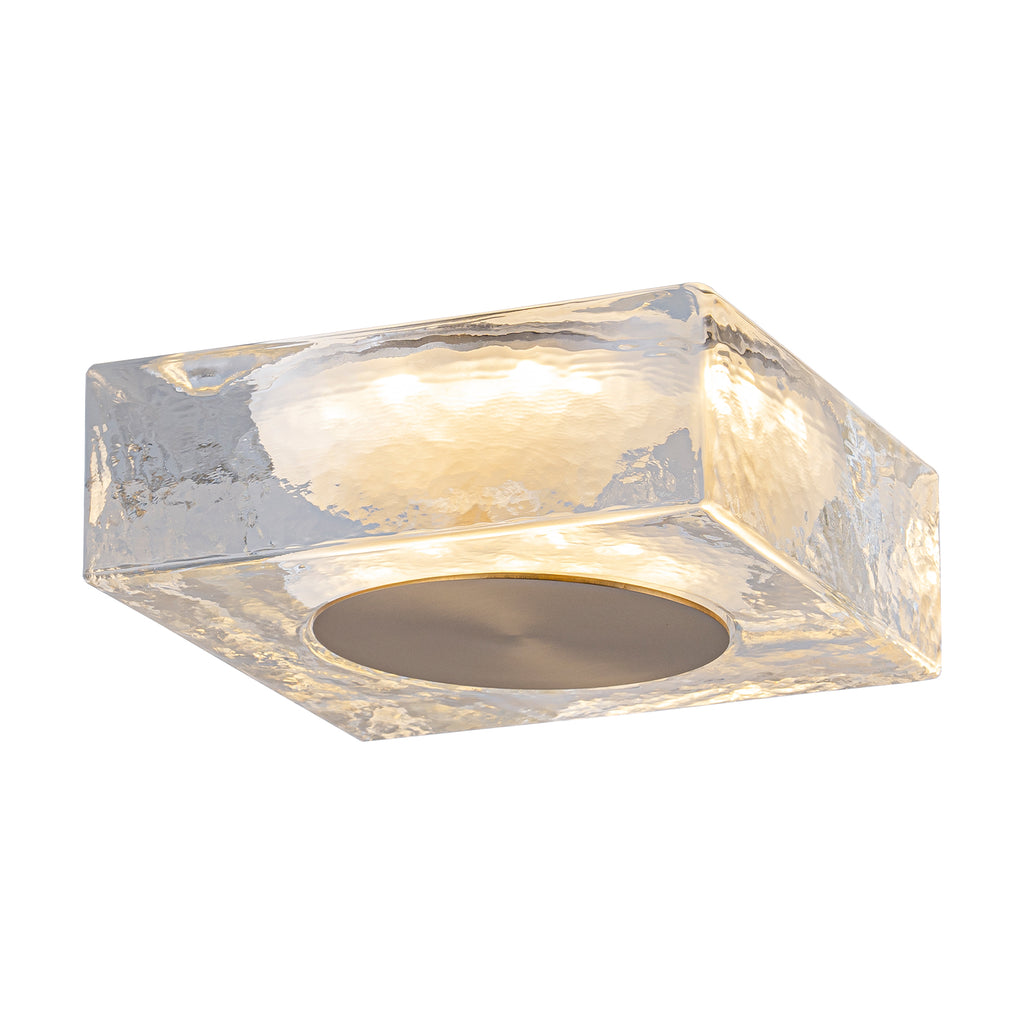 7.48 in. Modern Brass Square Dimmable Integrated LED Wall Sconce Clear Glass Bathroom Vanity Light