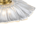11.02 in. 1-Light Modern Pink Hanging Pendant Light with Flower Shaped Glass Shade for Bedroom, Kitchen Island