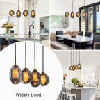 38.6 in. 4-Light Modern Black Linear Pendant Light with 2-Tier Glass Shades for Kitchen Island