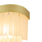 14.37 in. 2-Light Modern Gold Metal Wall Sconce with Frosted Glass Shades
