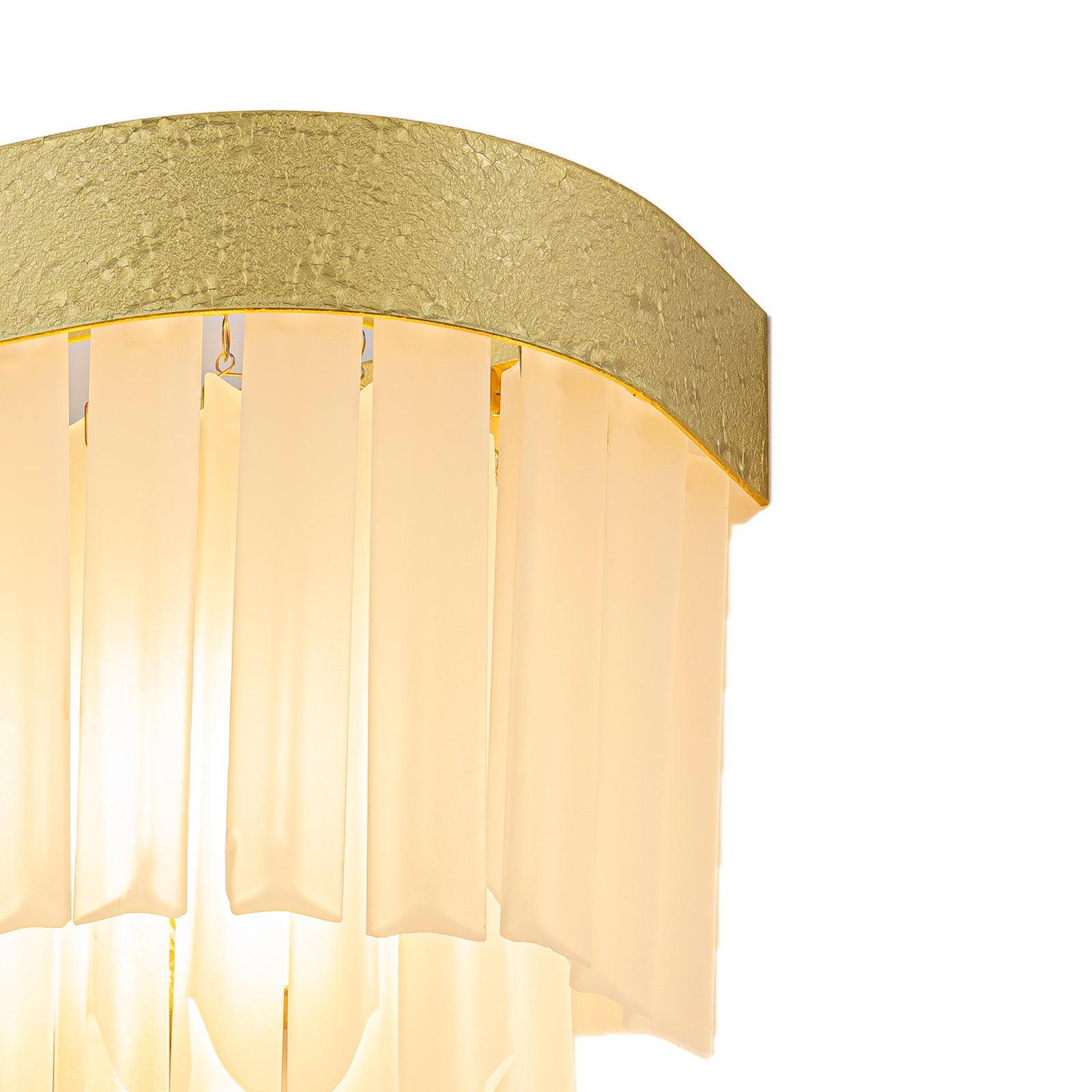 14.37 in. 2-Light Modern Gold Metal Wall Sconce with Frosted Glass Shades