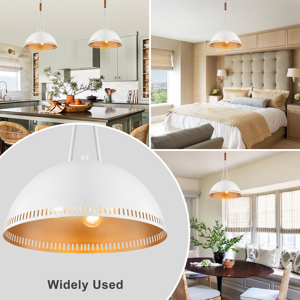 15.75 in. 3-Light Vintage Industrial Metal Dome Pendant Light Chandelier with Iron Shade for Kitchen, Dining