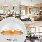 15.75 in. 3-Light Vintage Industrial Metal Dome Pendant Light Chandelier with Iron Shade for Kitchen, Dining