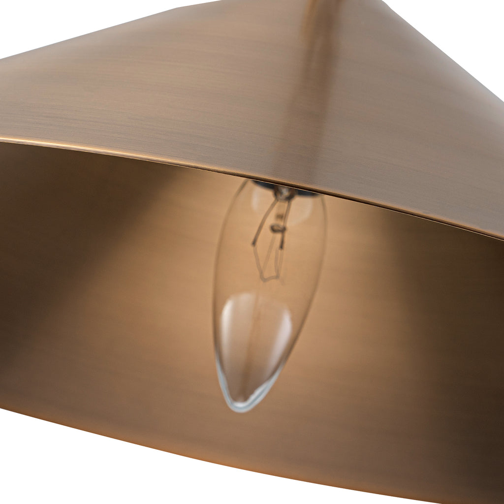 14.76 in. 60-Watt 1-Light Vintage Bronze Island Pendant Light with Cone Iron Shade for Kitchen, Dining Room