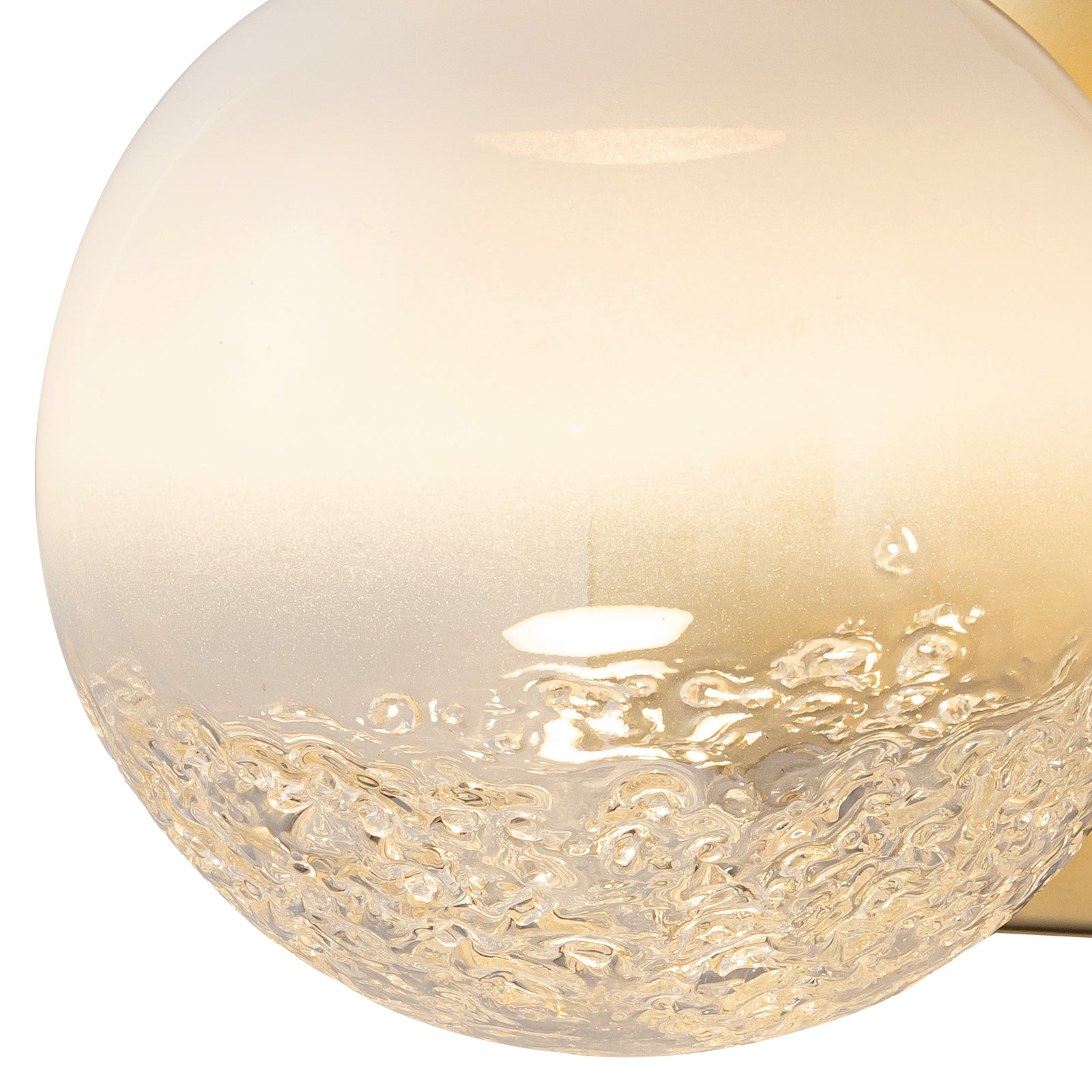 5.9 in. 1-Light Modern Gold Globe Integrated LED Wall Sconce Light with White Glass Shade for Bathroom Hallway