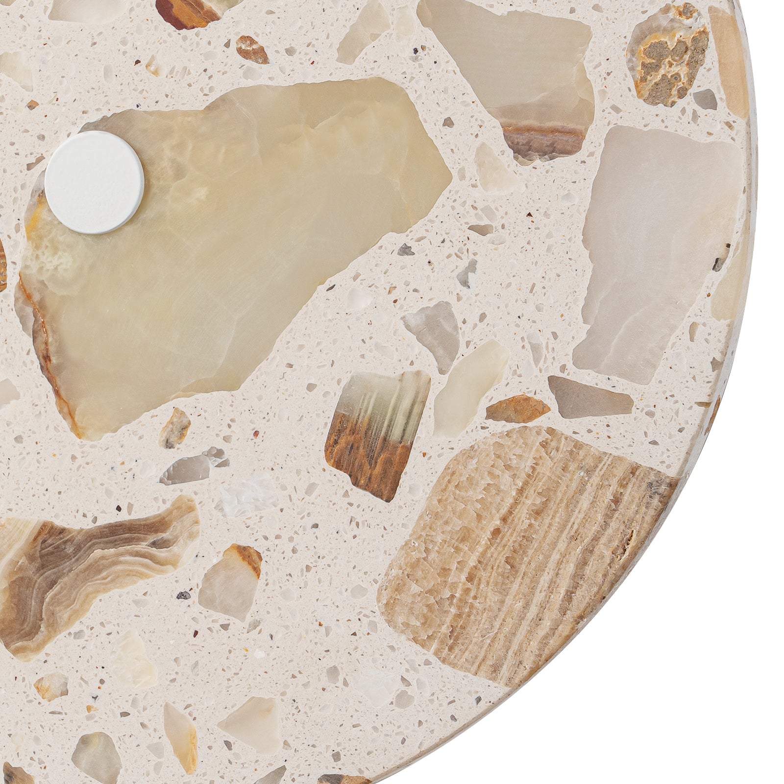 8.07 in. 1-Light Modern Round Dimmable LED Wall Sconce Light with Mable Terrazzo Shade for Bedroom Foyer Hallway