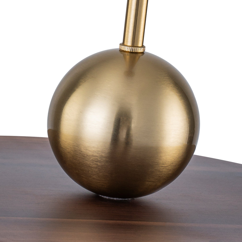 25-Watt 1-Light Modern Gold and Wood Pendant Light with White Globe Glass Shade for Bedroom