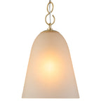 1-Light Modern Gold Bell Shaped Chandelier Hanging Light with Champagne-Colored Glass Shade for Dining Room