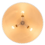 3-Light Gold Iron Semi-Domed Shape Pendant Light with Matte White Metal Shade Hollow Out Design for Living Room