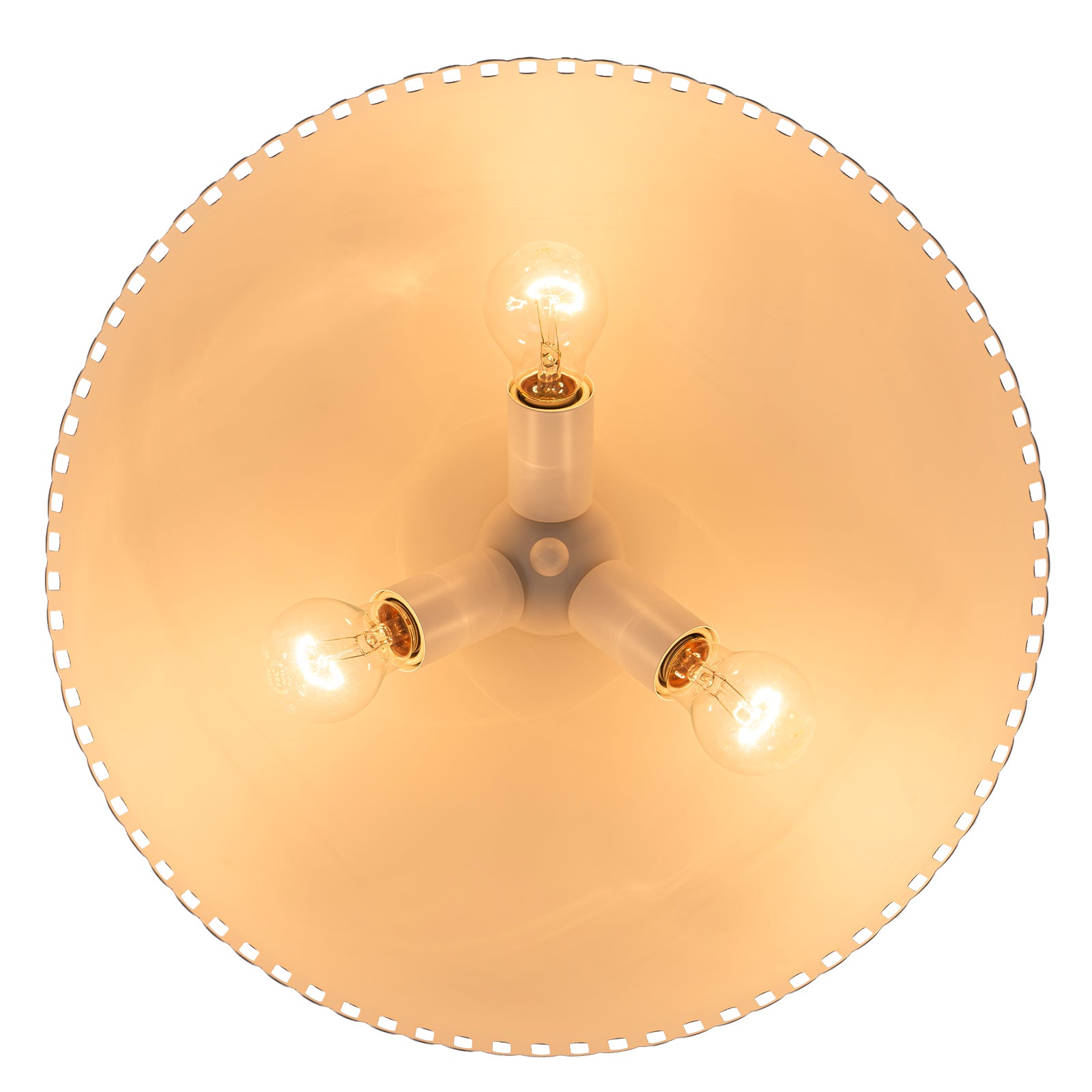 3-Light Gold Iron Semi-Domed Shape Pendant Light with Matte White Metal Shade Hollow Out Design for Living Room