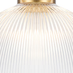 1-Light Industrial Brass Metal Dome Pendant Light with Clear Glass Shade for Kitchen Island, Dining Room