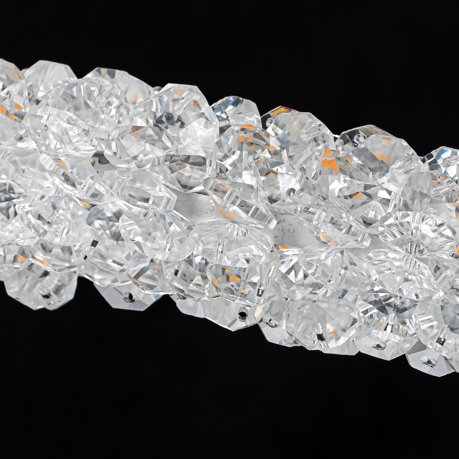1-Light Modern Gold Metal Ring Crystal Integrated LED Pendant Light Dimmable Chandelier for Dining Room