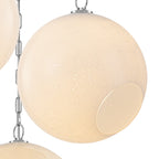 Chrome Modern Globe Hanging Pendant Light with White Bubble Glass Shade for Kitchen Island, Dining