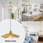 11.02 in. 1-Light Modern Pink Hanging Pendant Light with Flower Shaped Glass Shade for Bedroom, Kitchen Island