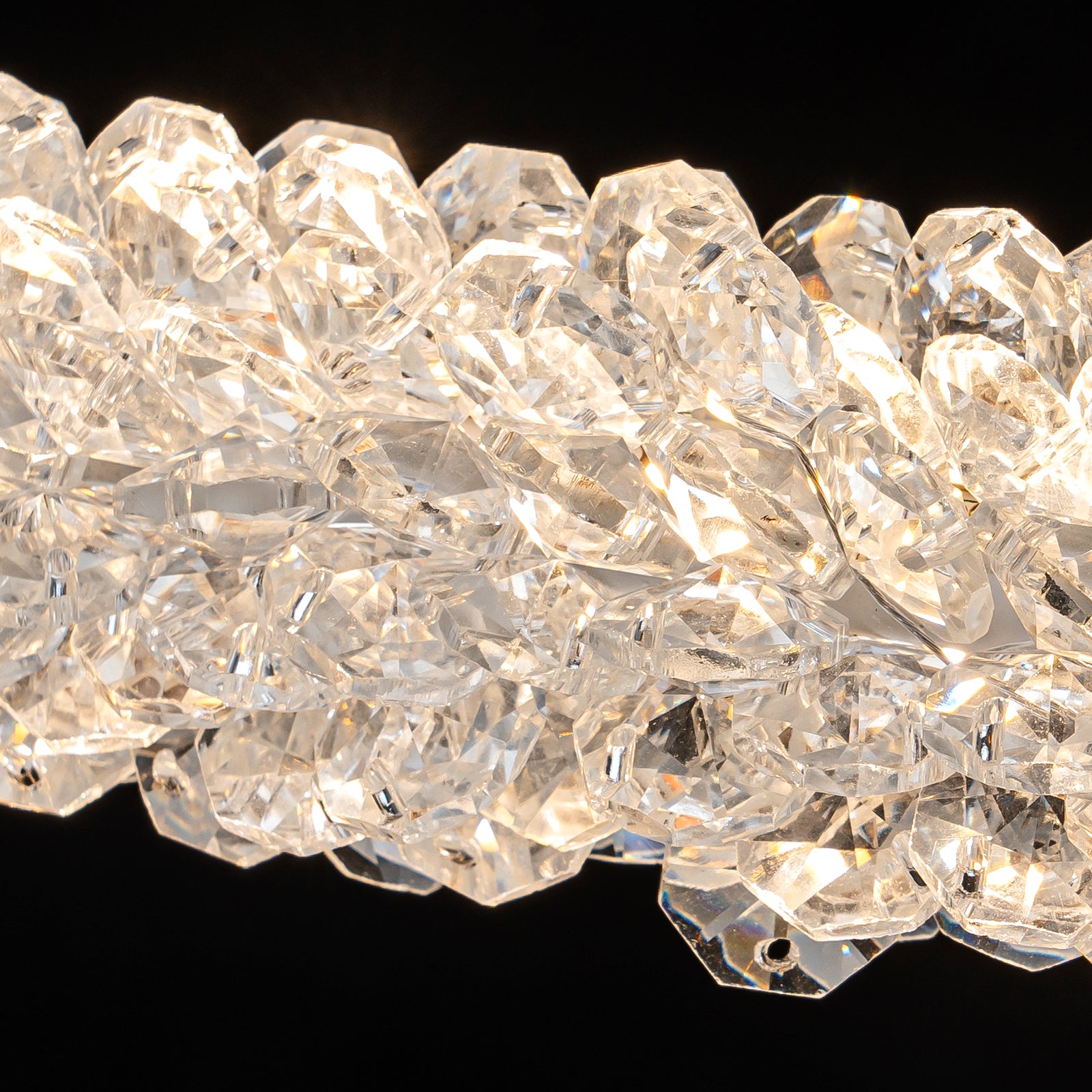 1-Light Modern Gold Metal Ring Crystal Integrated LED Pendant Light Dimmable Chandelier for Dining Room