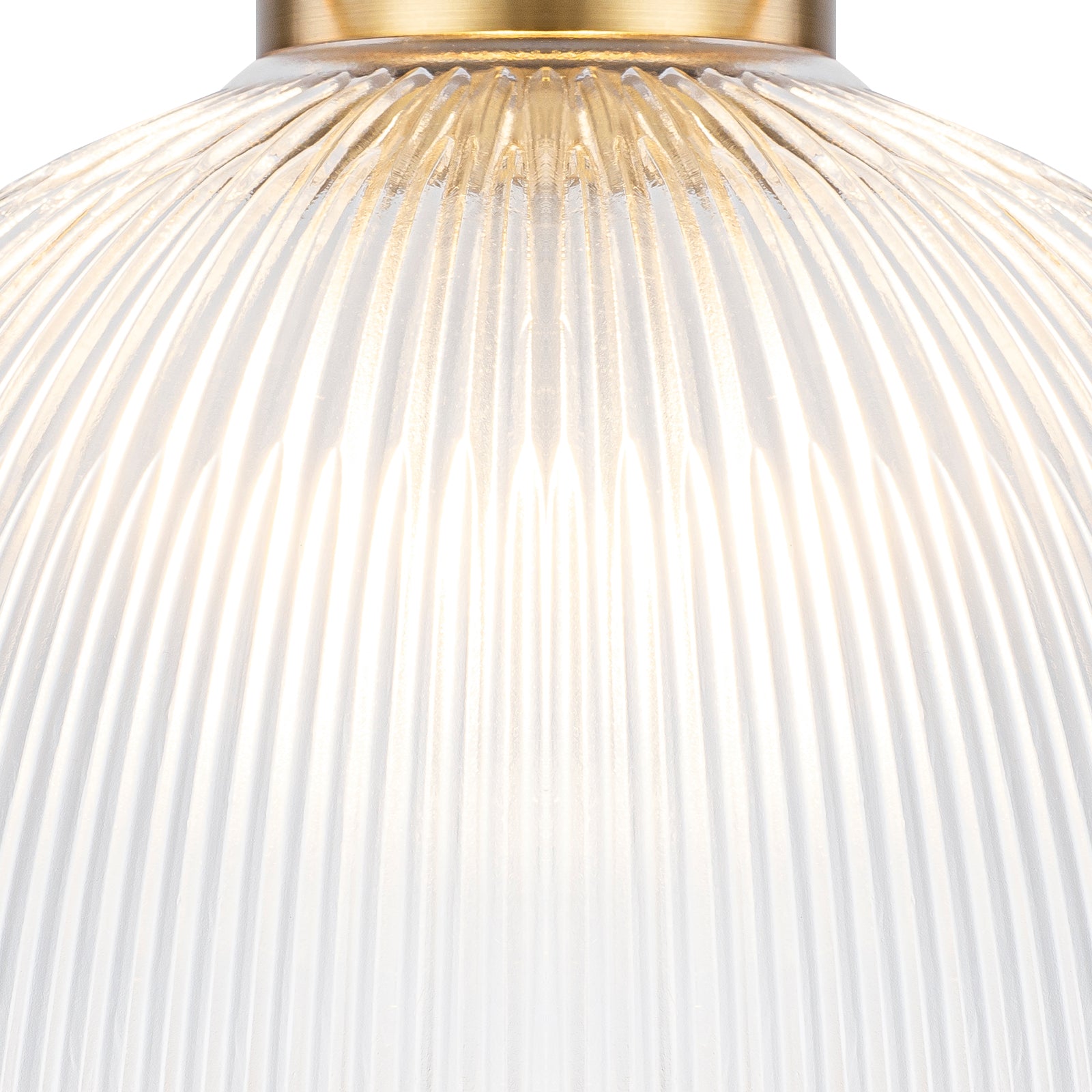1-Light Industrial Brass Metal Dome Pendant Light with Clear Glass Shade for Kitchen Island, Dining Room