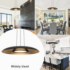 24-Watt 1 Light Modern Black Dome Dimmable LED Pendant Light Chandelier with Metal Shade for Dining Room, Kitchen Island