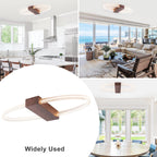 31.5 in. 1-Light Modern Brown Oval Integrated LED Flush Mount Ceiling Light Dimmable Ceiling Light
