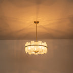 20.47 in. 5-Lights Modern Brass Metal Round Chandelier with Cloud Texture Glass for Dining Room