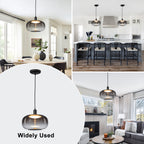 10-Watt 1-Light Modern Dimmable Integrated LED Pendant Light with Drum Shade for Kitchen Island