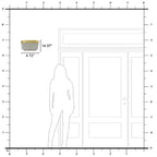 14.37 in. 2-Light Modern Gold Metal Wall Sconce with Frosted Glass Shades