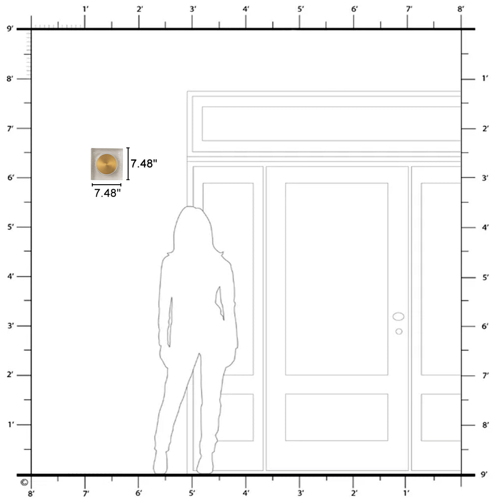 7.48 in. Modern Brass Square Dimmable Integrated LED Wall Sconce Clear Glass Bathroom Vanity Light