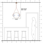 20 in. 2-Light Modern Walnut Oval Pendant Light with White Globe Glass Shades for Dining Room, Kitchen Island