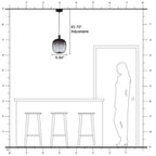 10-Watt 1-Light Modern Dimmable Integrated LED Pendant Light with Drum Shade for Kitchen Island