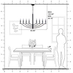 41 in. 8-Light Matte Black Traditional Candlestick Chandelier Modern Linear Candle Pendant Light
