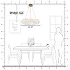 1-Light Gold Modern Round Globe Crystal Integrated LED Chandelier Dimmable Pendant Light with Glass Bubbles