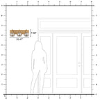 20.47 in. 3-Light Modern Gold Metal Linear Bathroom Vanity Light with Globe Mercury Glass Shades