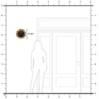 11.41 in. 13-Watt Matte Black and Gold Foil Round Dimmable Integrated LED Wall Sconce for Corridor
