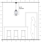 10-Watt 1-Light Modern Dimmable Integrated LED Pendant Light with Drum Shade for Kitchen Island